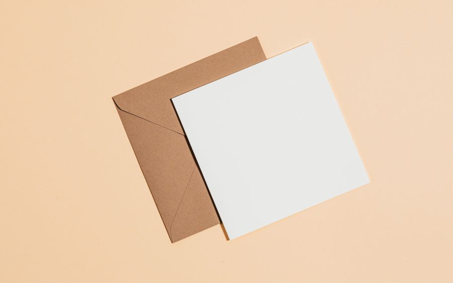 Handwritten card on its own