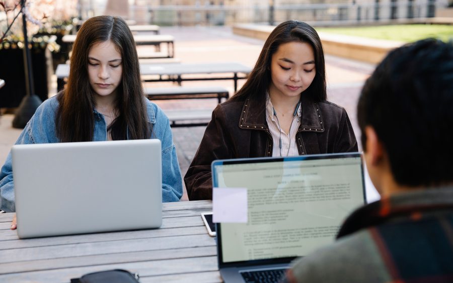 The study hall, opened to day students