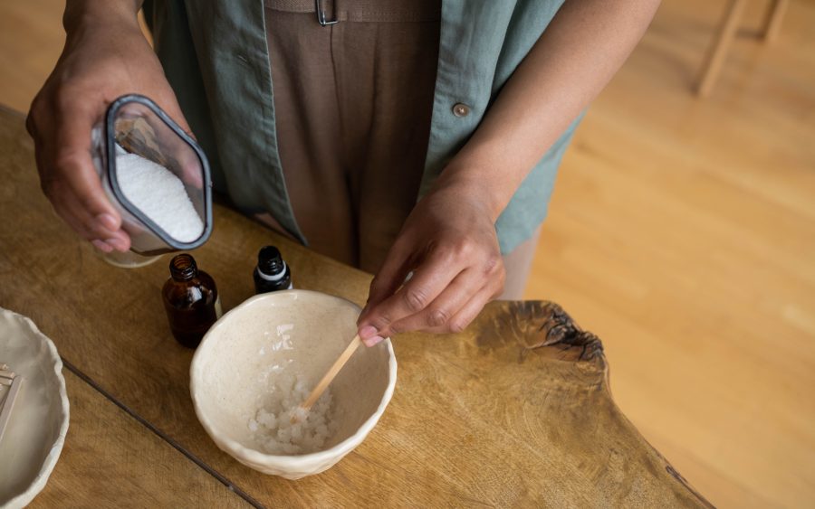 Coconut and sea salt scrub